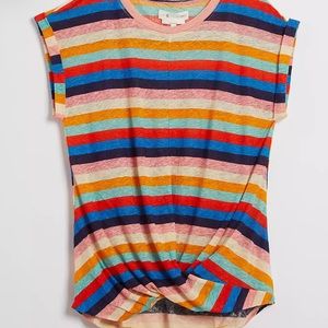 NWT Lou & Grey Striped Twist T-Shirt Size XL